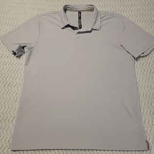 Vuori Mens Gamepoint Pique Polo Shirt L Gray Performance Stretch V1028